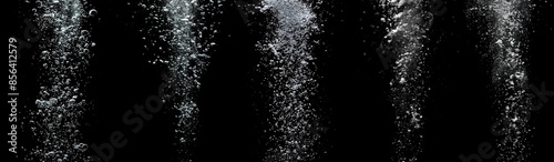 Fizzy bubbles in water from effervescent tablet pill in realistic transparent background. Soda water or soluble tablet fizz effect of sparkling water or gas bubbles