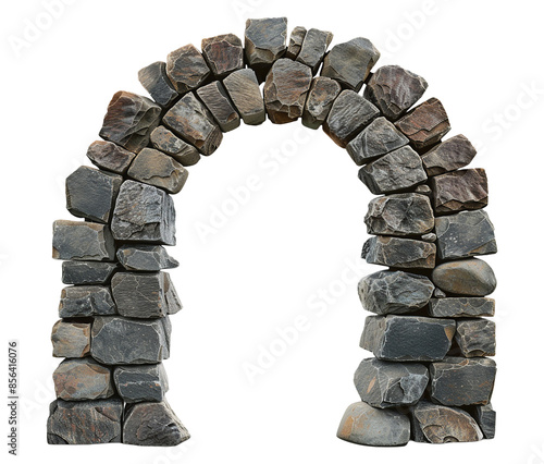 Stacked stone arch isolated on transparent background