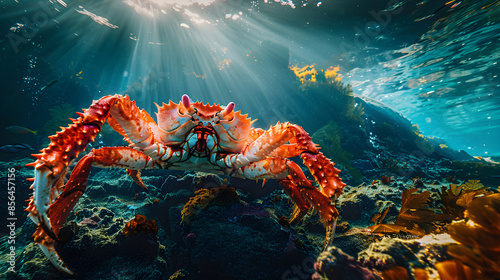 Majestic King Crab in Natural Habitat: A Glimpse of Marine Biodiversity