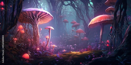 youtube background featuring a colorful array of mushrooms, including red, orange, and purple varieties, arranged in a whimsical pattern