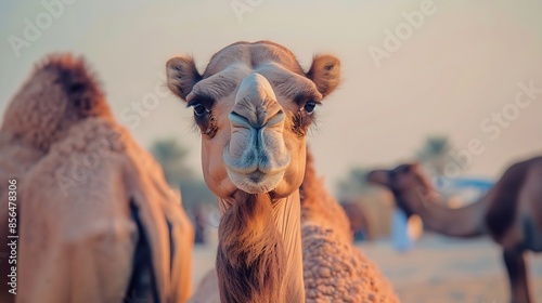 United Arab Emirates Al Ain camel market Camel Portrait : Generative AI