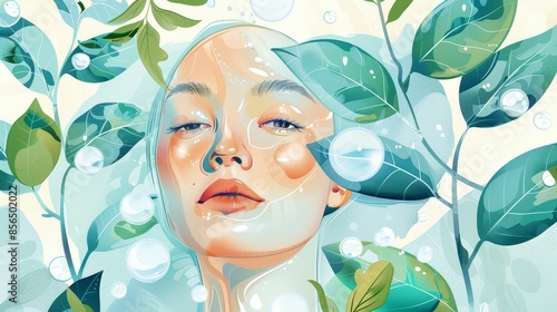 Marine collagen extraction process, educational illustration, digital sketch, sustainability in skincare