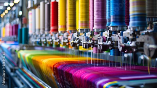 Industrial machinery for textile dyeing in a factory