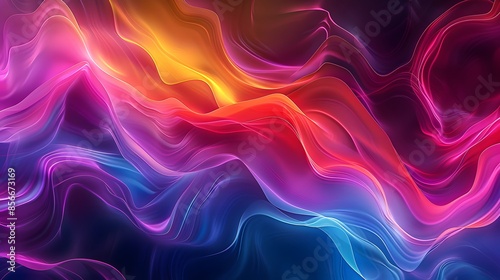 This abstract image showcases a vibrant combination of wavy lines in a spectrum of colors, creating a dynamic and fluid visual texture that's perfect for a variety of design projects