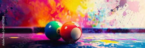 Colorful Billiard Balls on a Vibrant Table