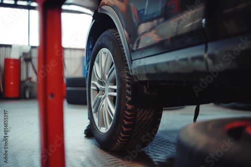 Tire changing at car service Tire changing at car service