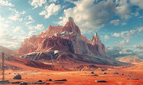 Desert with red rocks