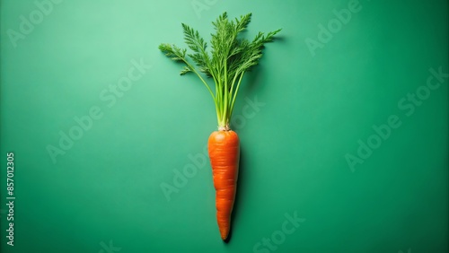 A carrot is shown in a green background