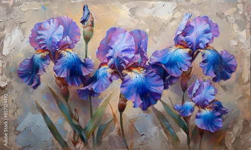 Blossoming iris flowers