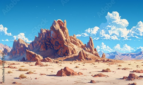 Desert with rocky formations