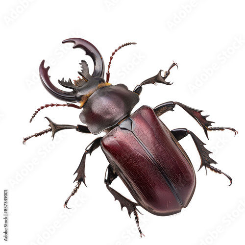 Stag beetle isolated on white or transparent background