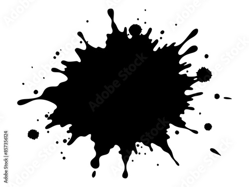 Black ink splash vector illustration symbolizing creativity and artistic expression