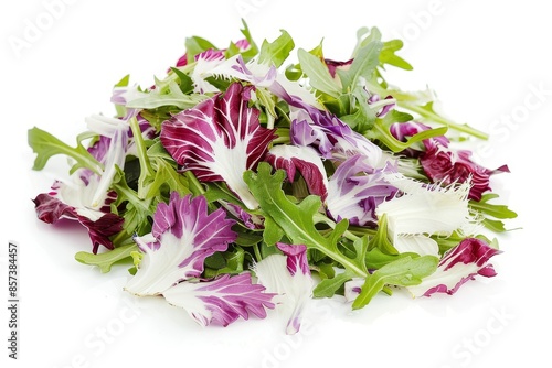 Chicory salad on white backdrop