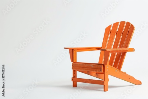 Orange Adirondack Chair Against White Background