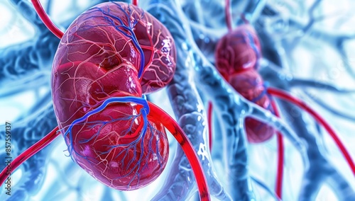 Human Kidney Anatomy Illustration