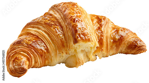 Fresh croissant isolated on the white background 