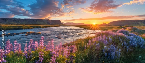 Serene Icelandic Landscape at Sunset