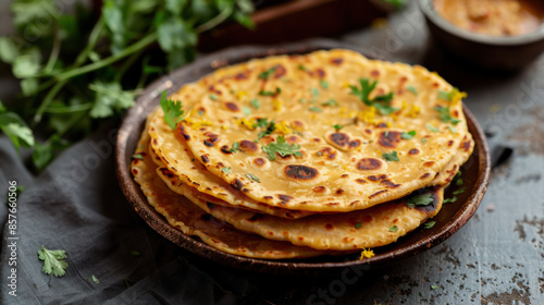 Baisakhi traditional food on Indian plate, close-up view