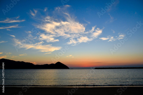 夕暮れの日本海