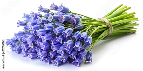 Blue Scilla Flowers Isolated On White Background