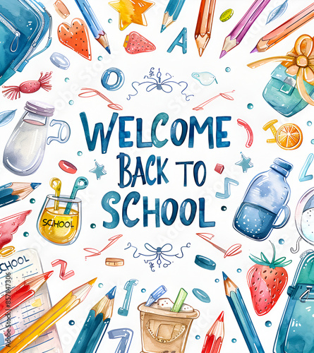 Hand drawn background for back to school season