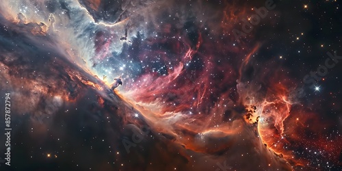 Breathtaking view of a vibrant nebula filled with stars, gas clouds, and cosmic wonder.