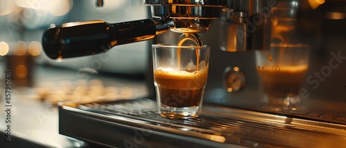 Another shot of an espresso being made with a crema on top