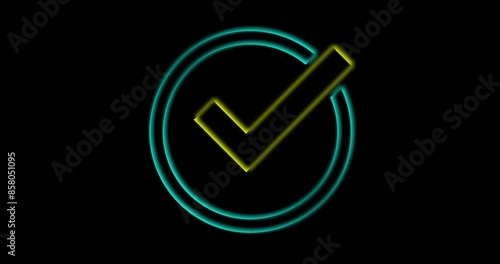 checkbox Icon, vote Yes Sign
