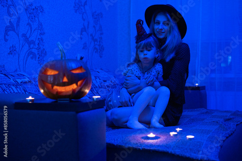Mother and daughter celebrate Halloween 