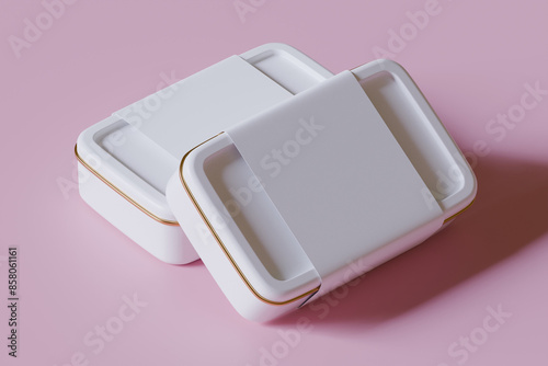 Packaging box white color with blank label