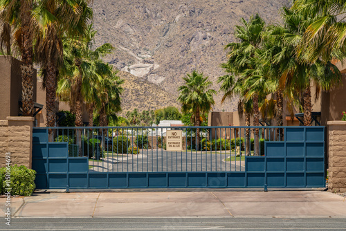 Gate at entrance to gated residential community