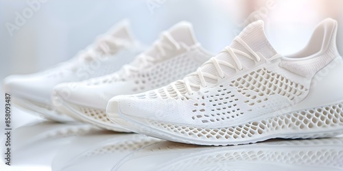 Customizable 3D printed sneakers made from thermoplastic elastomer revolutionize footwear industry. Concept 3D Printing, Footwear Industry, Customizable Design, Thermoplastic Elastomer