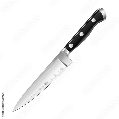 Professional kitchen knife isolated on white and transparent background