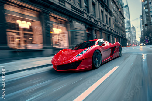 a red sports car on a street