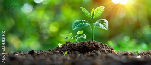 a green plant representing the evaluate current practices and commit to sustainability goals, aligning them with environmental and social values