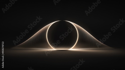 Abstract glowing portal in a dark space. Light trails create a futuristic, otherworldly scene. Perfect for science fiction or technology themes.