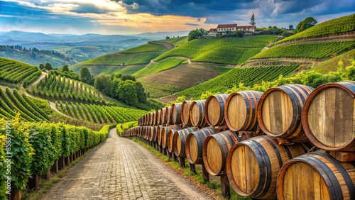 Exploring Alba's pristine wine paradises captivating wine barrels in Piedmont's Langhe winery region, Alba, wine, paradise
