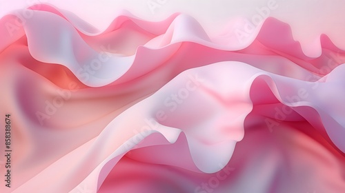 1. **Prompt 1:** Design an abstract 3D illustration of a flowing pink gradient background, where soft hues blend seamlessly to create a sense of fluid motion and depth. The composition, devoid of