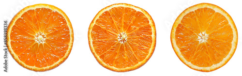 Set of Orange slices isolated background