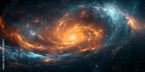 A stunning cosmic swirl featuring a captivating galactic vortex and interstellar phenomenon