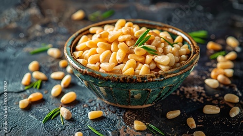 Healthy pine nuts rich in nutrients and antioxidants