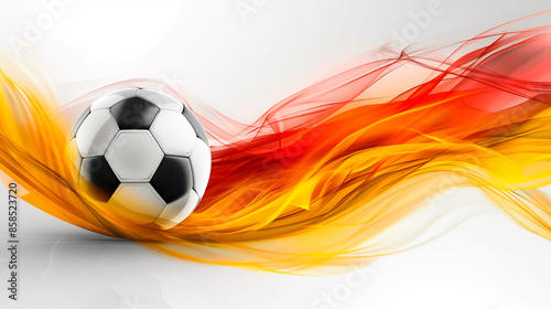 a soccer ball in front of a spanish flag