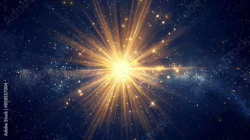 a bright, radiant burst of light with rays emanating from the center, creating a star-like effect on a dark background