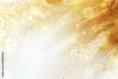 there is a gold glitter background with a white background