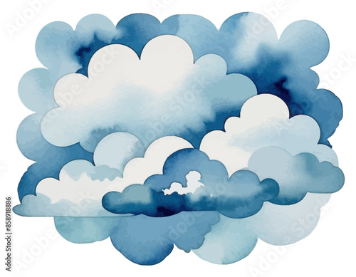 Blue clouds, vector graphic, wektor, niebieskie chmury, chmury, clouds