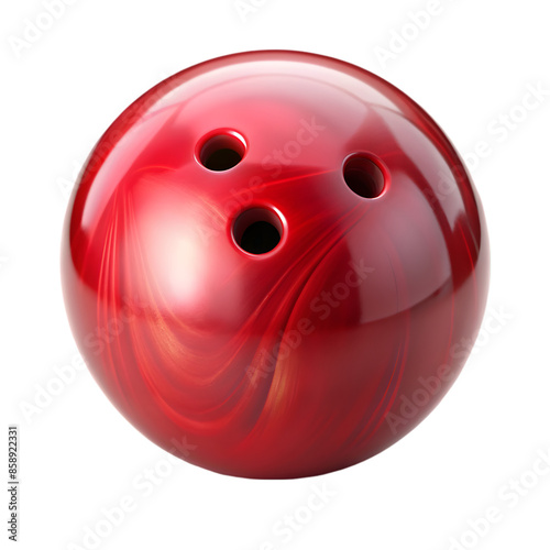 Red bowling ball isolated on transparent background