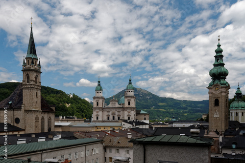 Ogólny widok miasta Salzburg, Austria