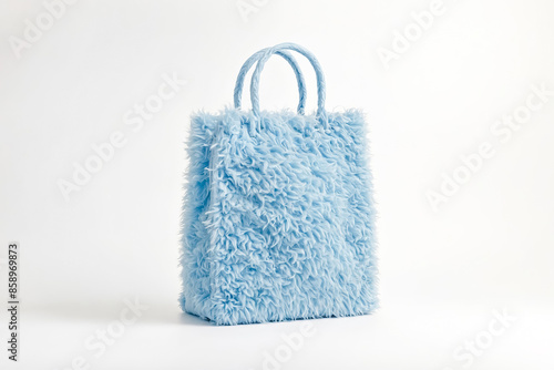 Blue Fuzzy Tote Bag