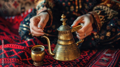 The ornate Arabic teapot