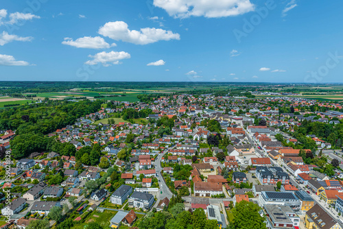 Die Stadt Schwabmünchen im schwäbischen Kreis Augsburg von oben